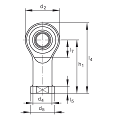 桿端軸承 GIKSL18-PS, 根據 DIN ISO 12 240-4 標準，特種鋼材料，帶左旋內螺紋，免維護