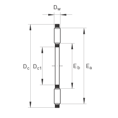 推力滾針和保持架組件 AXK5578, 單向，根據 DIN 5405-2 標準