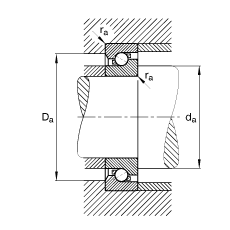 推力角接觸球軸承 BSB035072-T, 單向，接觸角 α = 60°，限制公差