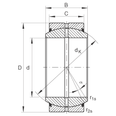 關節軸承 GE300-DO-2RS, 根據 DIN ISO 12 240-1 標準, 需維護，兩側唇密封