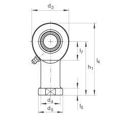 桿端軸承 GIR35-DO-2RS, 根據 DIN ISO 12 240-4 標準，帶右旋內螺紋，需維護，兩側唇密封