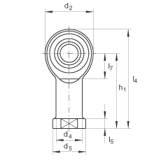 桿端軸承 GIKL20-PW, 根據 DIN ISO 12 240-4 標準，帶左旋內螺紋，需維護