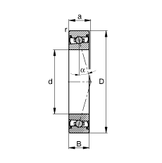 主軸軸承 HCS7013-C-T-P4S, 調節，成對安裝，接觸角 α = 15°，兩側唇密封，非接觸，限制公差