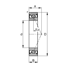 主軸軸承 HCS7000-E-T-P4S, 調節，成對或單元安裝，接觸角 α = 25°，兩側唇密封，非接觸，限制公差